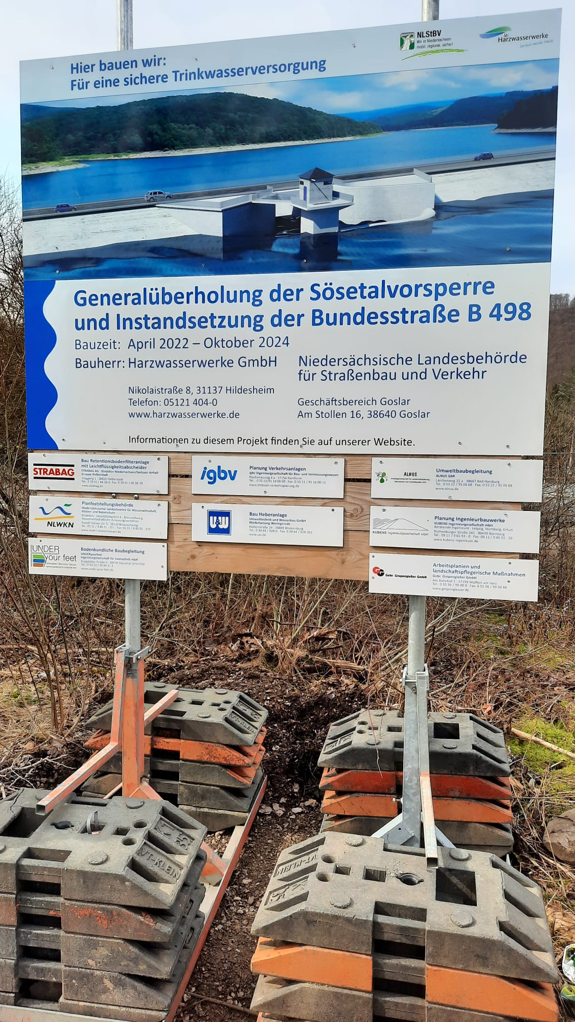 2023 Umleitung, Bauschild